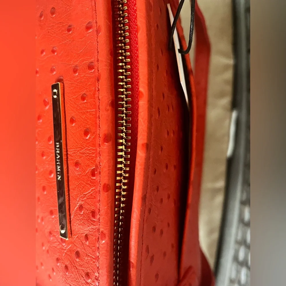 NWT Brahmin FLAME ALLOVER OSTRICH Medium Asher Melbourne Tote
